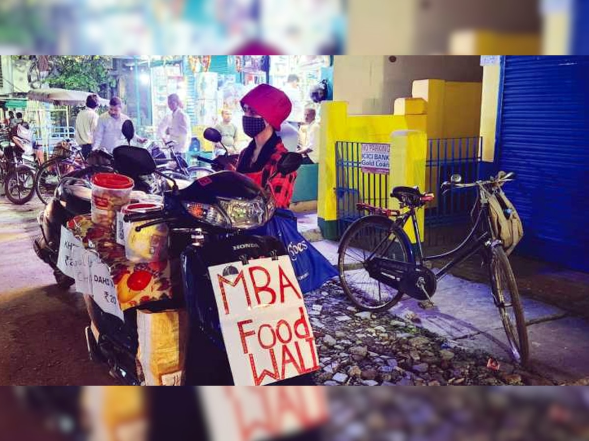MBA food wali girl comes by scooty sets up a food stall and then | 'MBA फूड  वाली' लड़की आती है स्कूटी से, लगाती है खाने-पीने का ठेला और फिर | Hindi