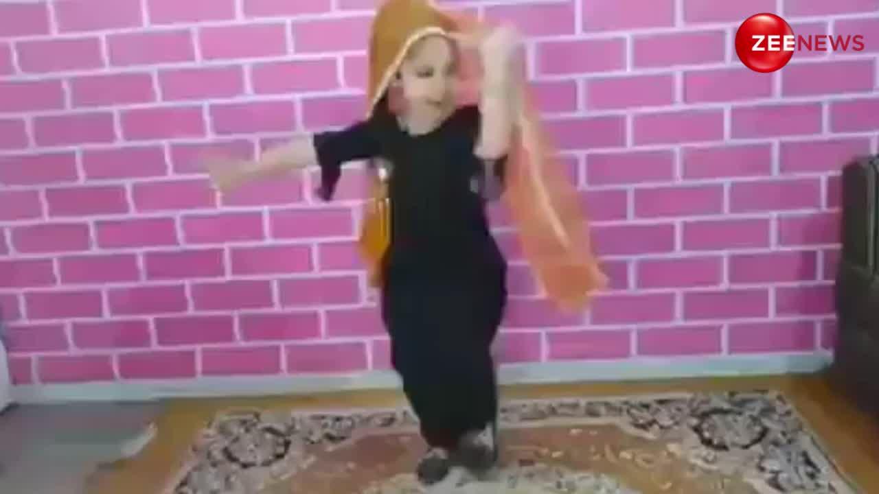 cute little girl dance on sapna choudhary song 52 gaj ka daman in