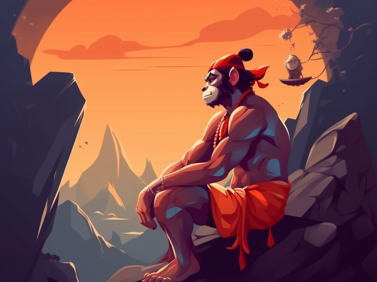 Hanuman Ji ai generated photo Viral looking strong and powerful according  to valmiki ramayan and ramcharitmanas