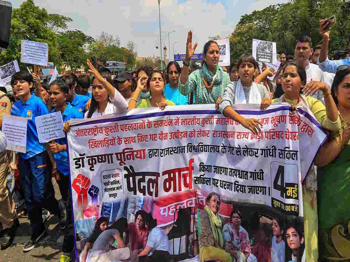 Delhi Wrestlers Protest : राजस्थान क्रीडा परिषद अध्यक्ष का पहलवानों को समर्थन, जयपुर में की पैदल मार्च 