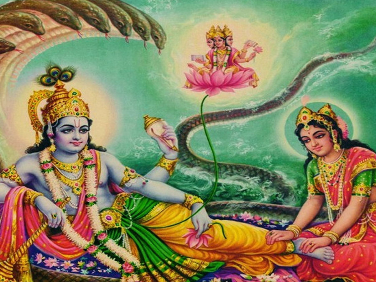 Bugwana Maa Laxmi sit at feet of Lord Vishnu, Maa lakshmi Bhagwan Vishnu ke ...