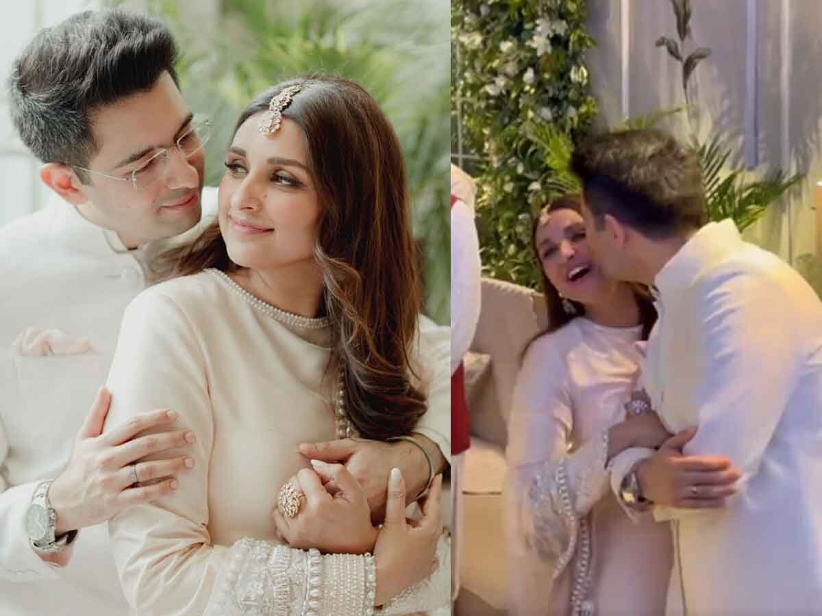 Parineeti Raghav Engagement Video: सगाई में परिणीति-राघव हुए रोमांटिक, भरी महफिल में किया किस 