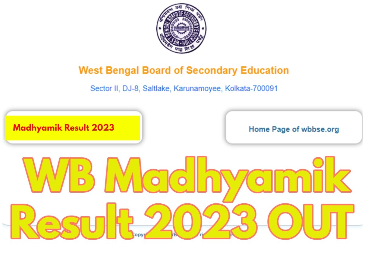 Wbbse Madhyamik Result 2023 West Bengal 10th Results Out At Wbbse Wb ...