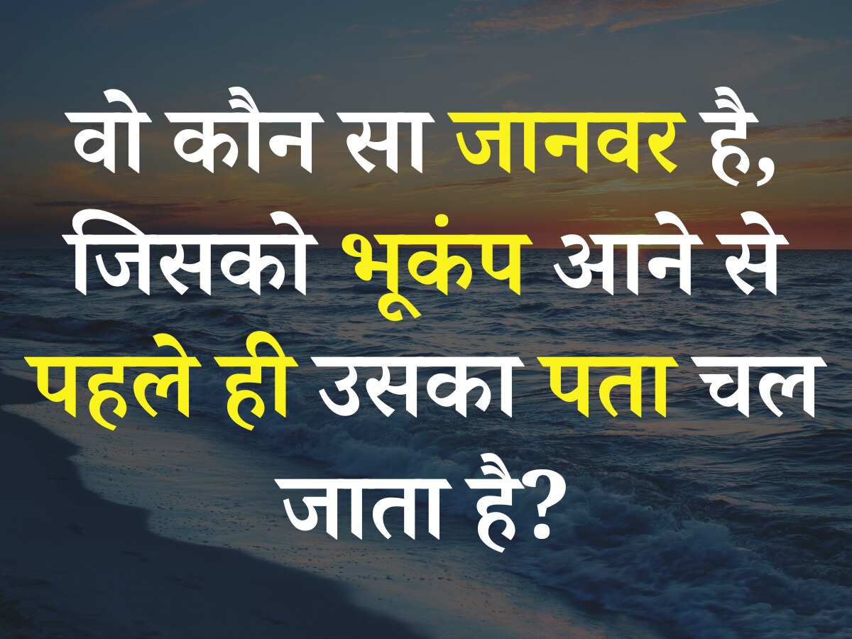 Quiz: आखिर किस जानवर को भूकंप आने से पहले ही उसका पता चल जाता है?