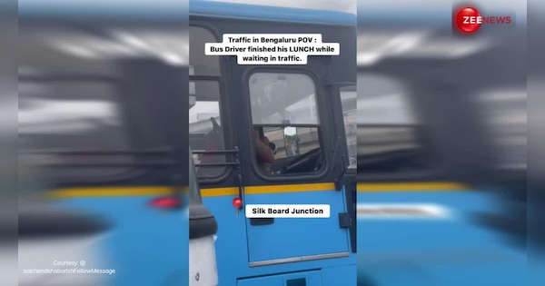 bad bengaluru traffic video of a bus driver eating entire lunch in bus ...