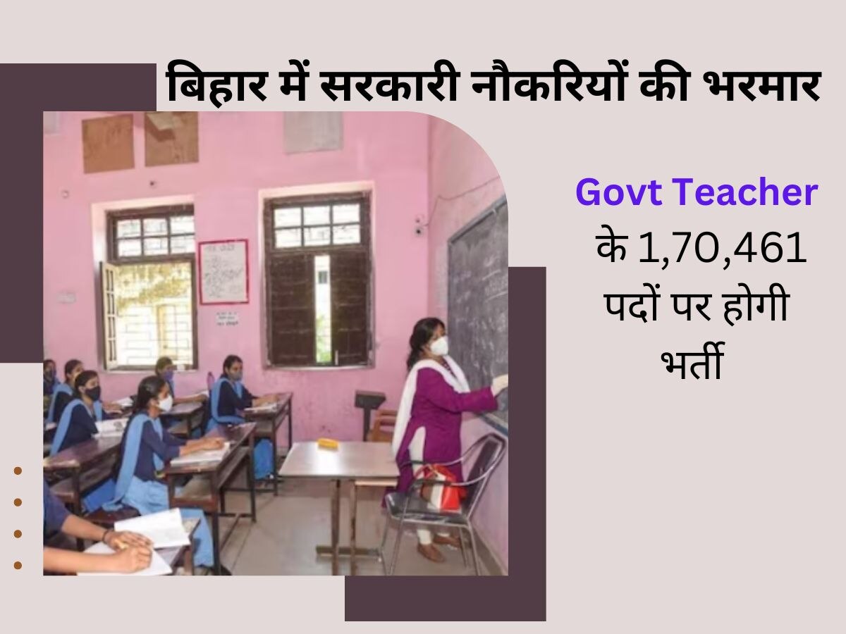 Bihar BPSC Jobs: बिहार में सरकारी नौकरियों की भरमार, 1,70,461 शिक्षक भर्ती के लिए नोटिफिकेशन जारी