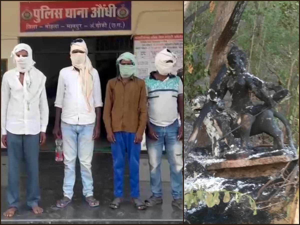 Mohla Manpur News: देवी प्रतिमा को खंडित कर लगाई आग, पकड़ में आए 4 आरोपी तो बताया ये कारण