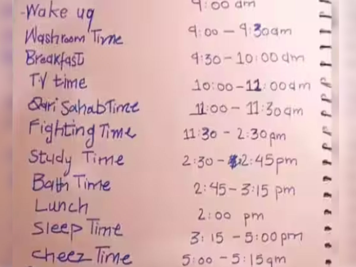 6 year old child time table viral news