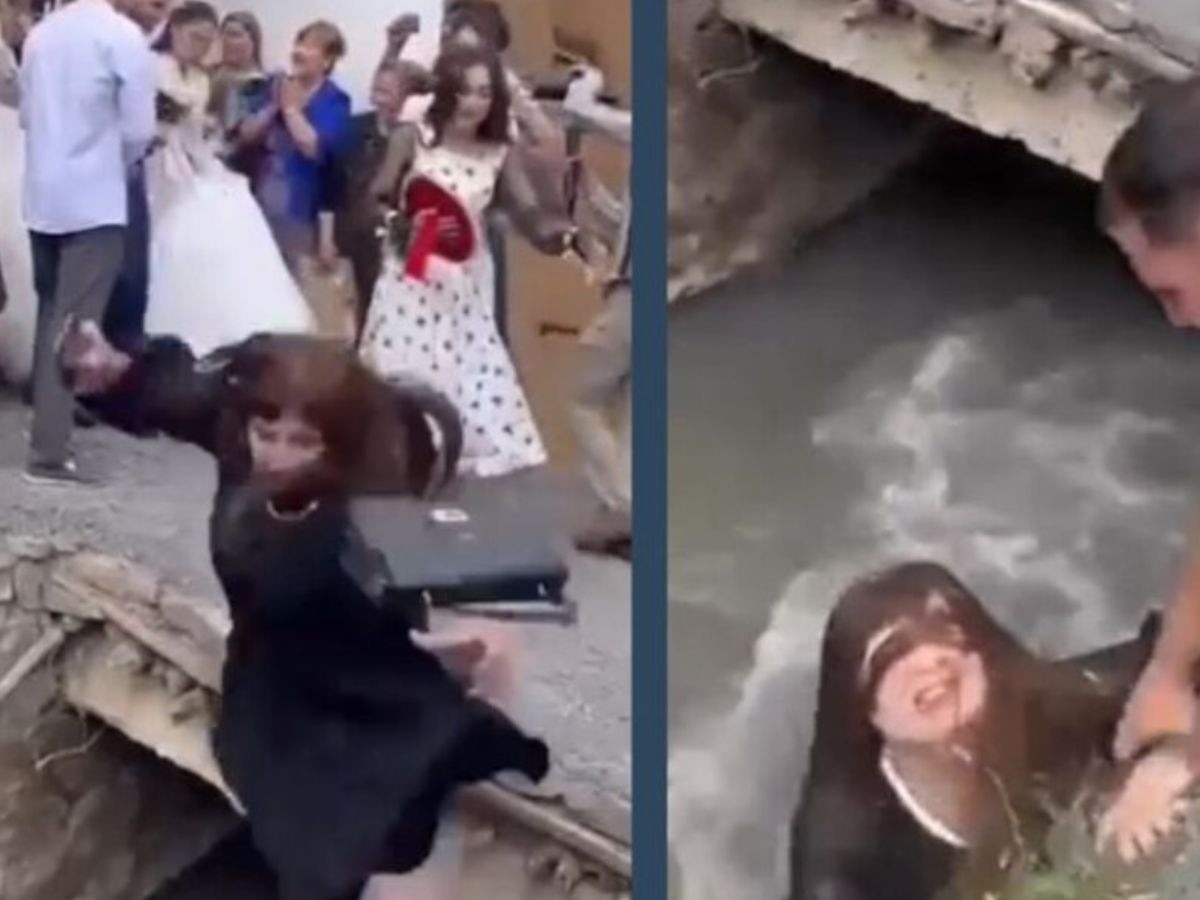 Wedding: बारात में दूल्हे का फोटो खींच रही महिला अचानक नाले में गिरी, बस एक गलती कर दी