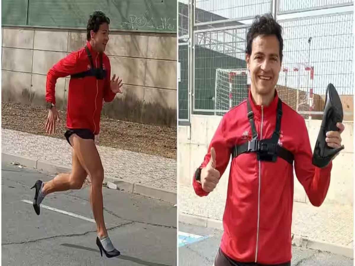 WATCH: हाई हील पहन स्पेन के इस शख्स ने लगाई सबसे तेज 100 मीटर दौड़, बना दिया विश्व रिकॉर्ड