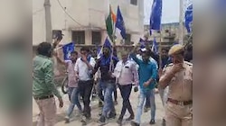 भीम आर्मी प्रमुख चंद्रशेखर पर हमले के विरोध में रामगढ़ में भीम सेना ने निकाली रैली