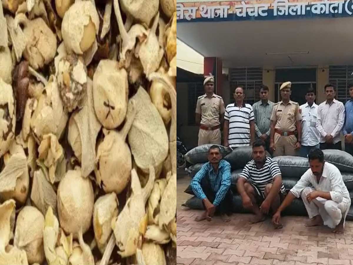 चेचट पुलिस की बड़ी कार्रवाई, 168 किलोग्राम डोडा चूरा बरामद, 3 तस्कर गिरफ्तार