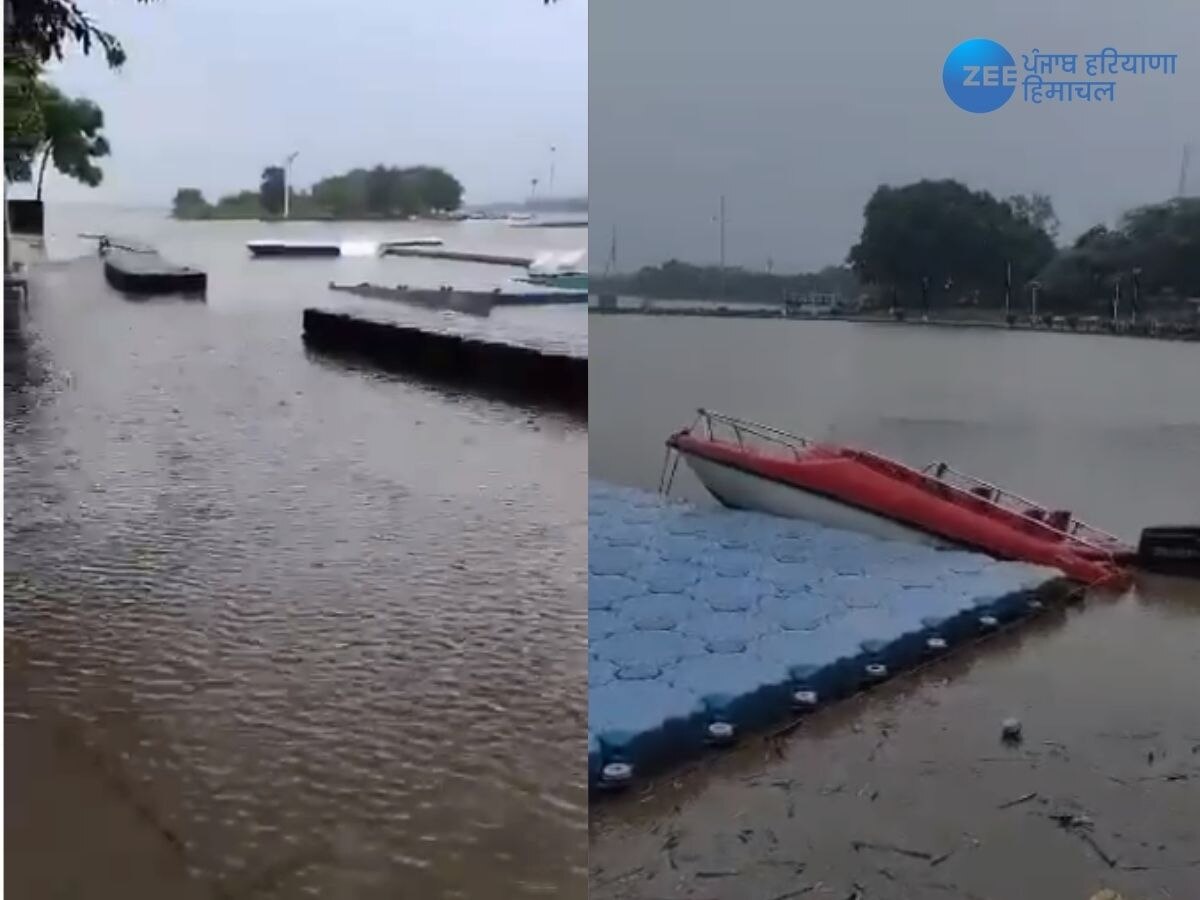Flash Flood in Sukhna Lake News: ਸੁਖਨਾ ਹੋਈ ਓਵਰ ਫਲੋਅ, ਪਹਿਲੀ ਵਾਰ ਪਾਣੀ ਸੈਲਾਨੀਆਂ ਦੇ ਪੈਦਲ ਚੱਲਣ ਵਾਲੇ ਪਲੇਟਫਾਰਮ 'ਤੇ ਪੁੱਜਾ