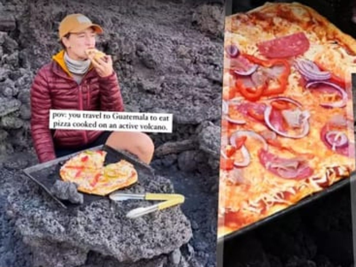 Active Volcano: महिला ने धधकते ज्‍वालामुखी पर पकाया पिज्‍जा, दिल दहला देने वाला नजारा..देखते रह गए लोग