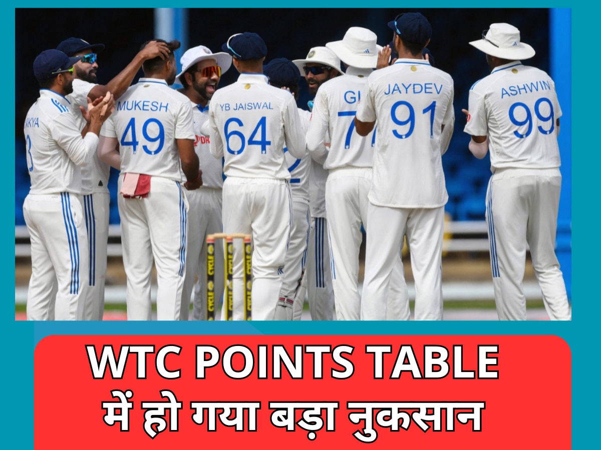 IND vs WI: बारिश ने एक झटके में दे दिया टीम इंडिया को तगड़ा घाव, WTC Points Table में हो गया बड़ा नुकसान