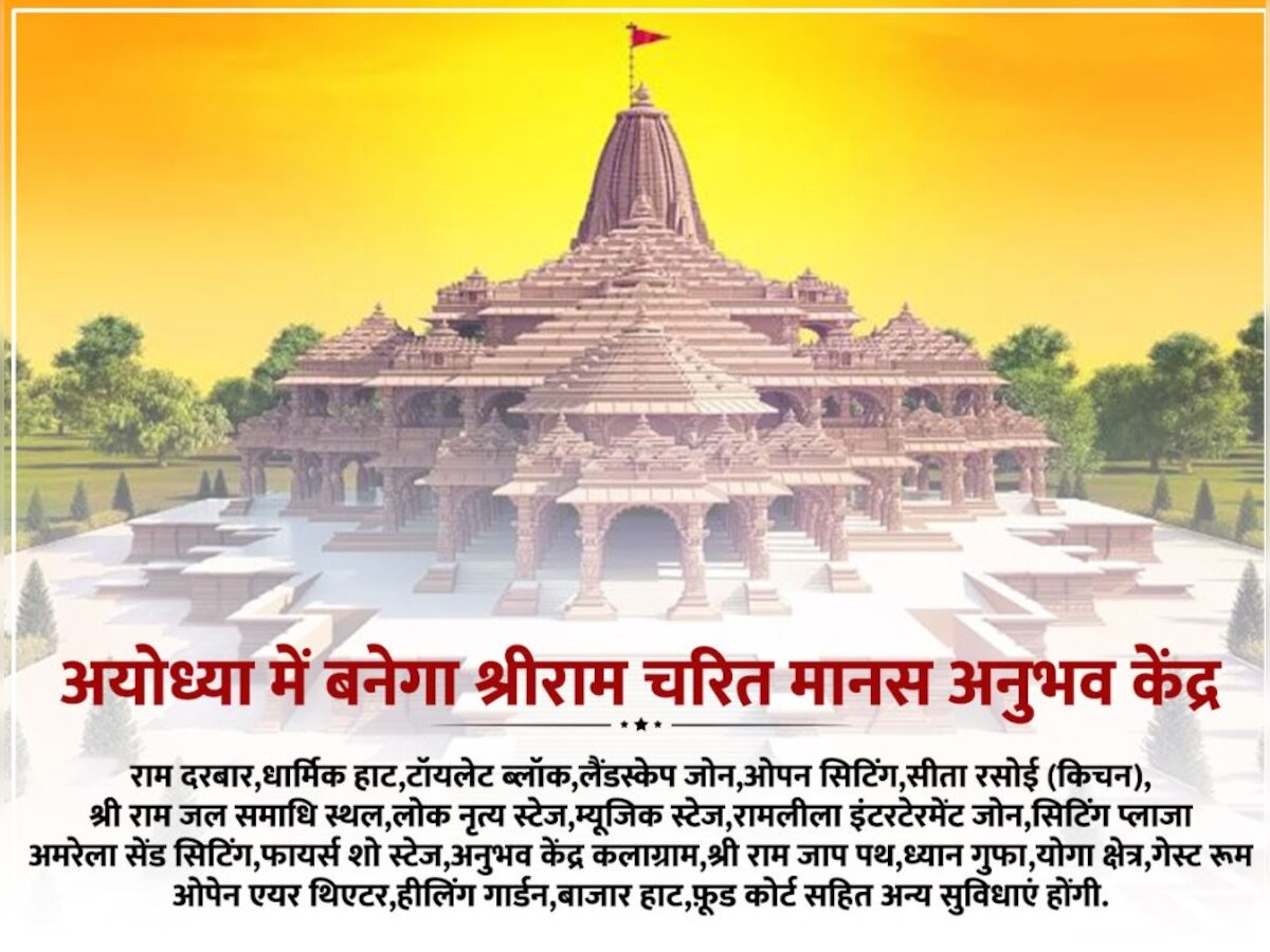 अयोध्या में सरयू किनारे 75 एकड़ में बनेगी राम नगरी, 'राम चलित मानस' में सजेगा राम दरबार