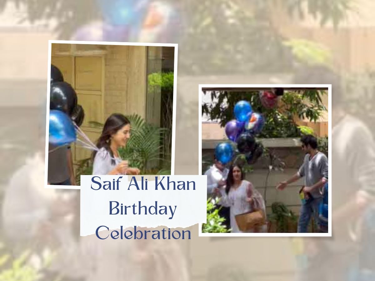Saif Ali Khan Birthday Celebration: ‘Best Dad’ लिखे ढेर सारे गुब्बारे लेकर पापा से मिलने पहुंचीं Sara Ali Khan, करीना के घर पर जश्न