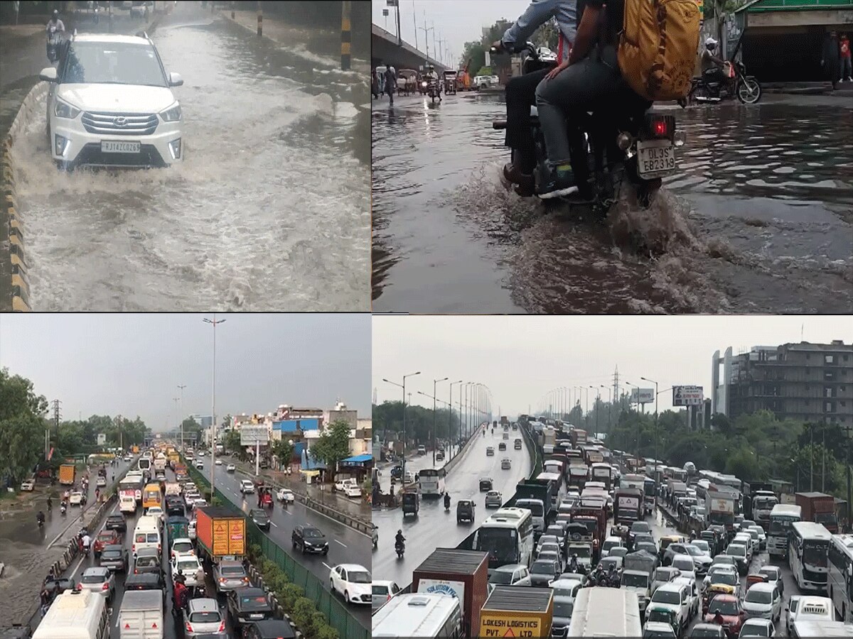 Delhi Water Logging: कुछ घंटों की बारिश से दिल्ली-NCR की सड़के बनी तलाब, लंबे जाम से लोग परेशान