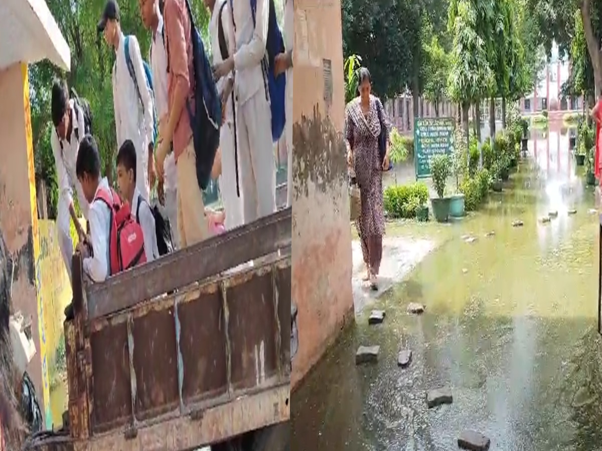 Gurugram News: बिन बरसात बाढ़ के हालात से जूझ रहा गांव बसई, स्कूल और गलियों में अब भी भरा पानी 