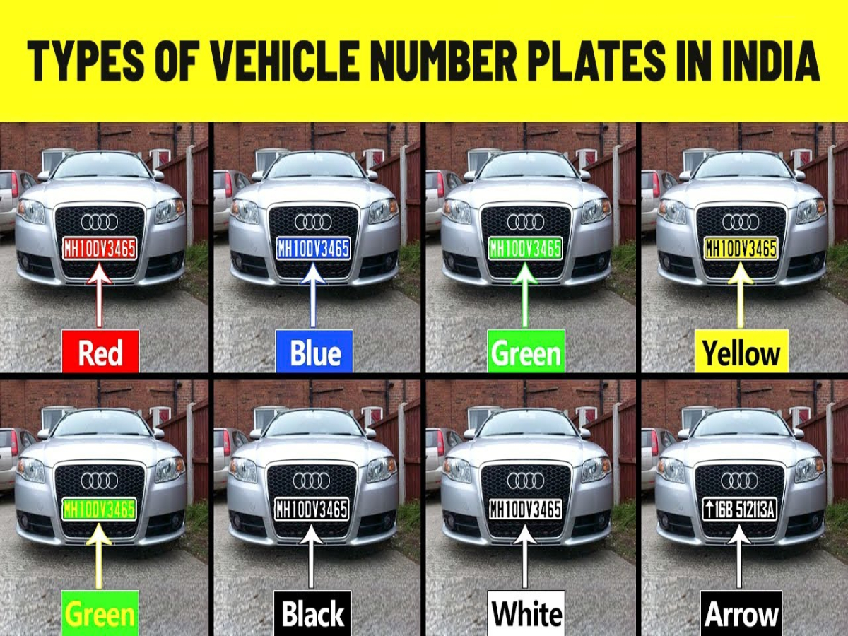 How many type of Vehicle Number Plates in India । लाल, हरी, नीली, काली ...