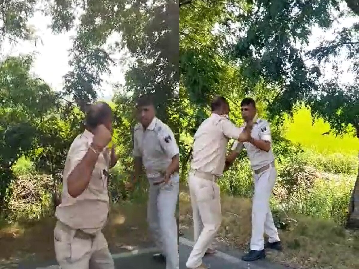 Two Policemen On Duty Clashed With Each Other In Middle Of Road Video ...