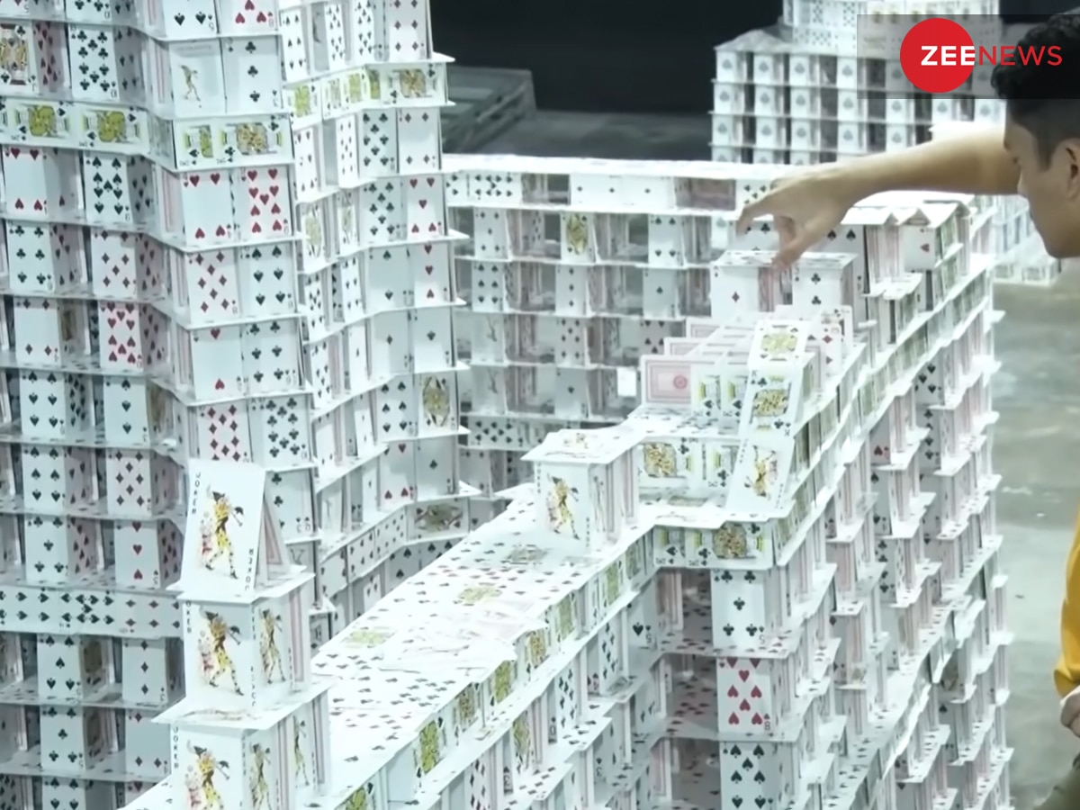 ताश के पत्तों से बना डाला इतना बड़ा महल, देखती रह गई पूरी दुनिया; देखें वायरल Video