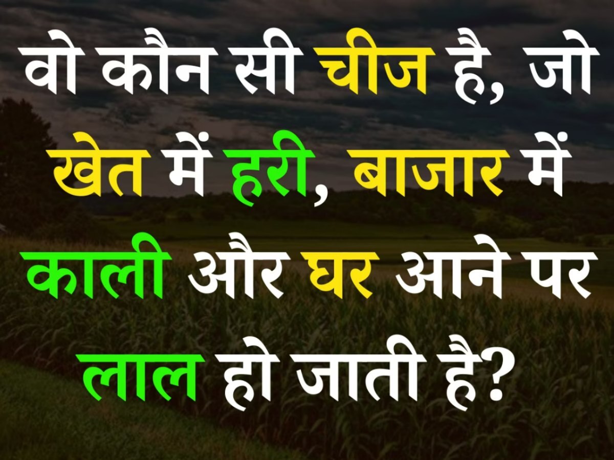 Quiz: वो क्या है जो खेत में हरी, बाजार में काली और घर में लाल होती है?