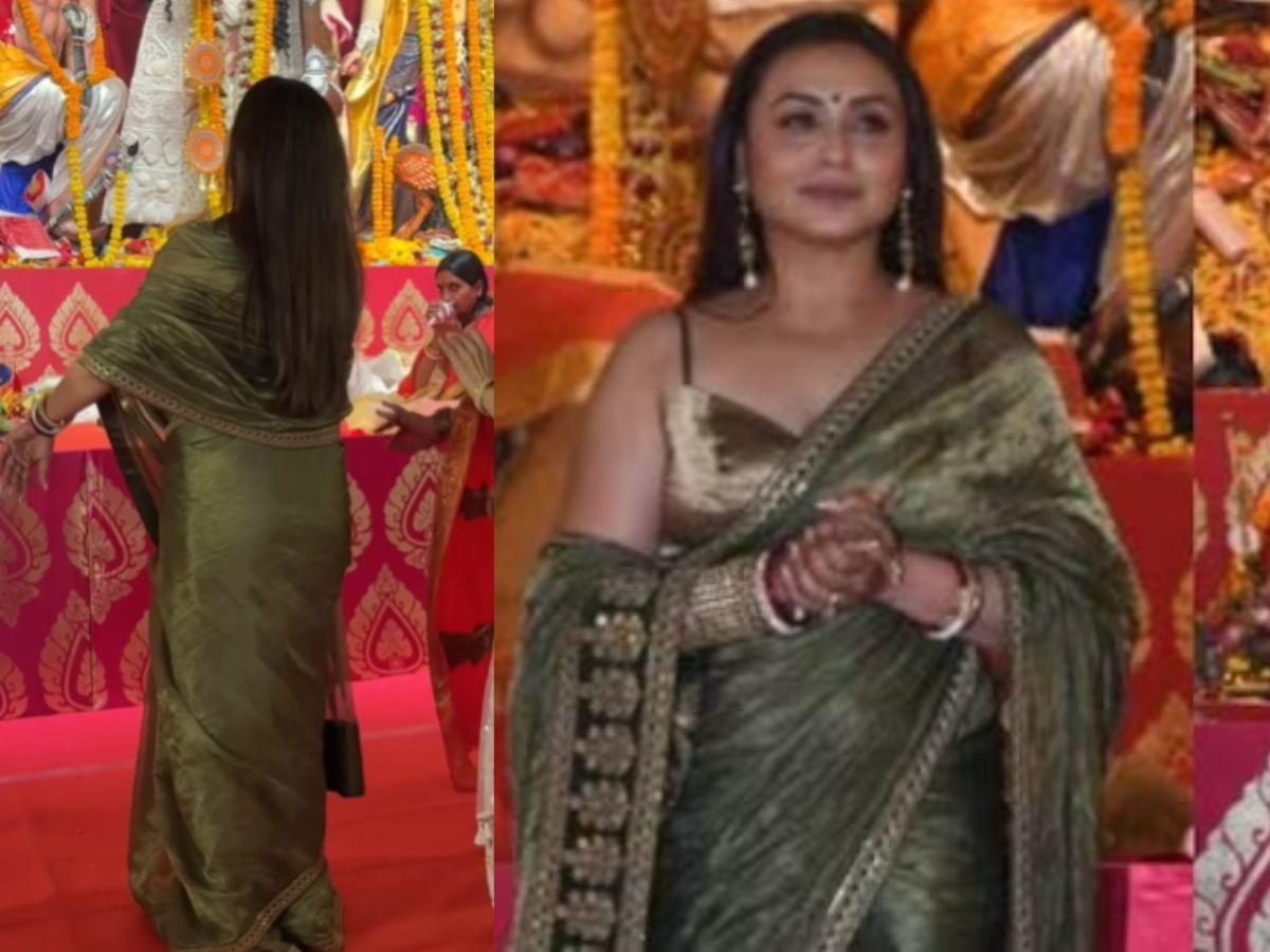 Rani Mukerji पर चढ़ा दुर्गा पूजा का रंग, ग्रीन साड़ी में लगीं बला की खूबसूरत, जमकर किया डांस