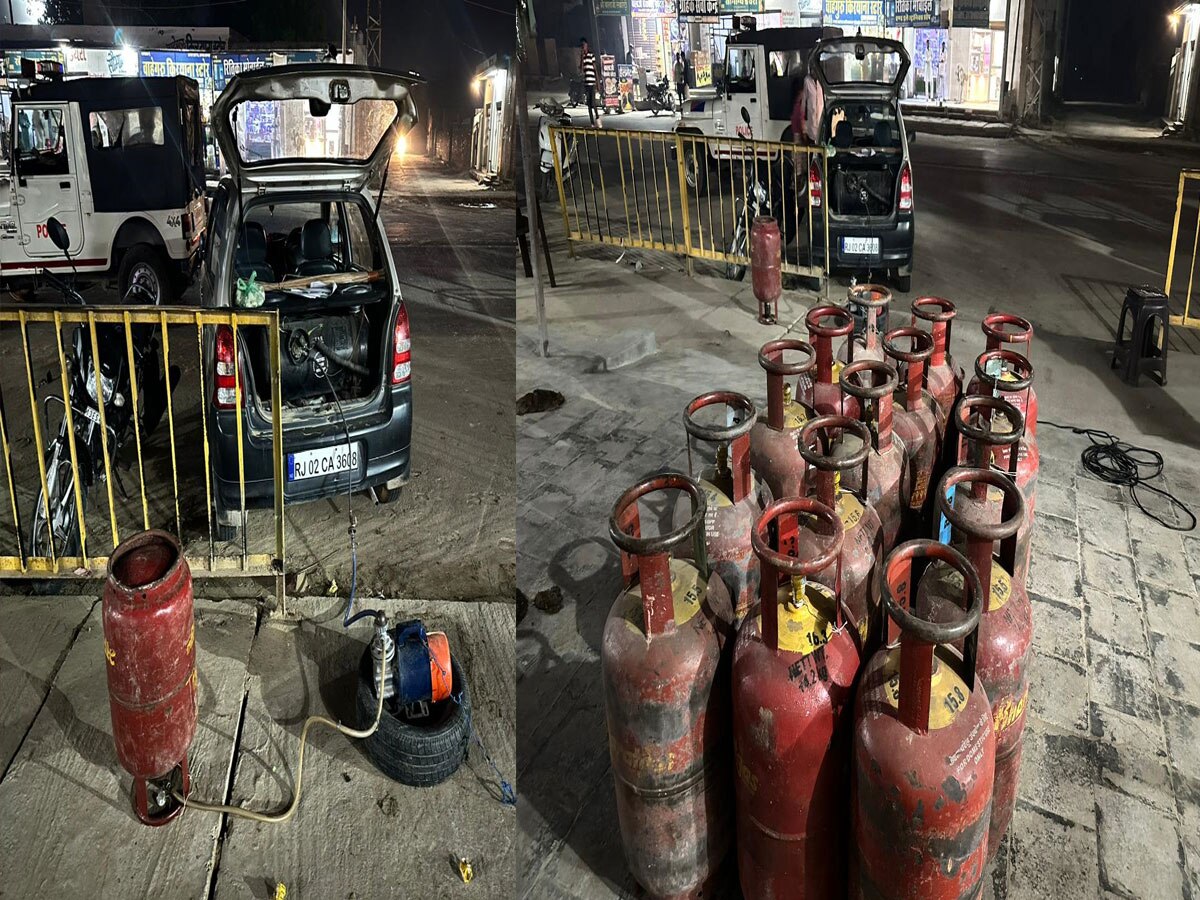 अनूपगढ़: अवैध गैस रिफिलिंग पर पुलिस की बड़ी कार्रवाई, 35 गैस सिलेंडर किए जब्त 