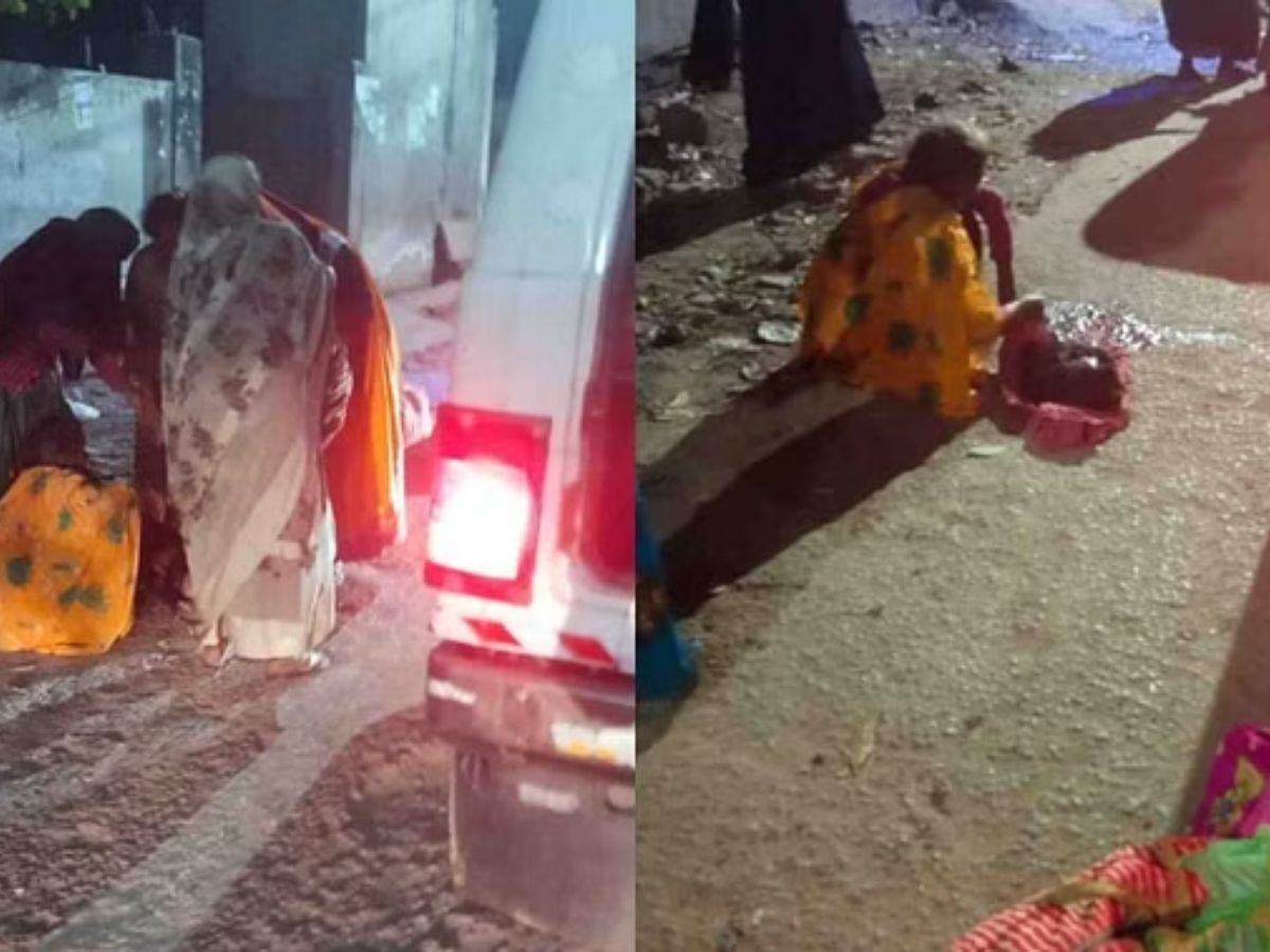 DholpurPeople facing difficultiesbad roads woman gives birth baby girl