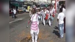 RSS सेविकाओं ने निकाला पथ संचलन, बैंड की धुनों पर मिलाया कदमताल