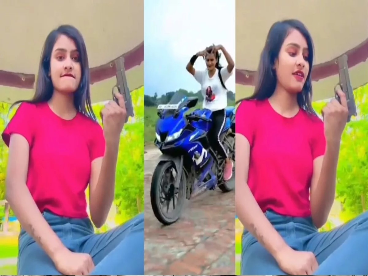 Muzaffarpur girl carrying a pistol make reels on bhojpuri song police took him away from home | Muzaffarpur News: "ऐसा कोई जिला नहीं जो..," पिस्टल लहराते रील बनाना लड़की को पड़ा भारी,