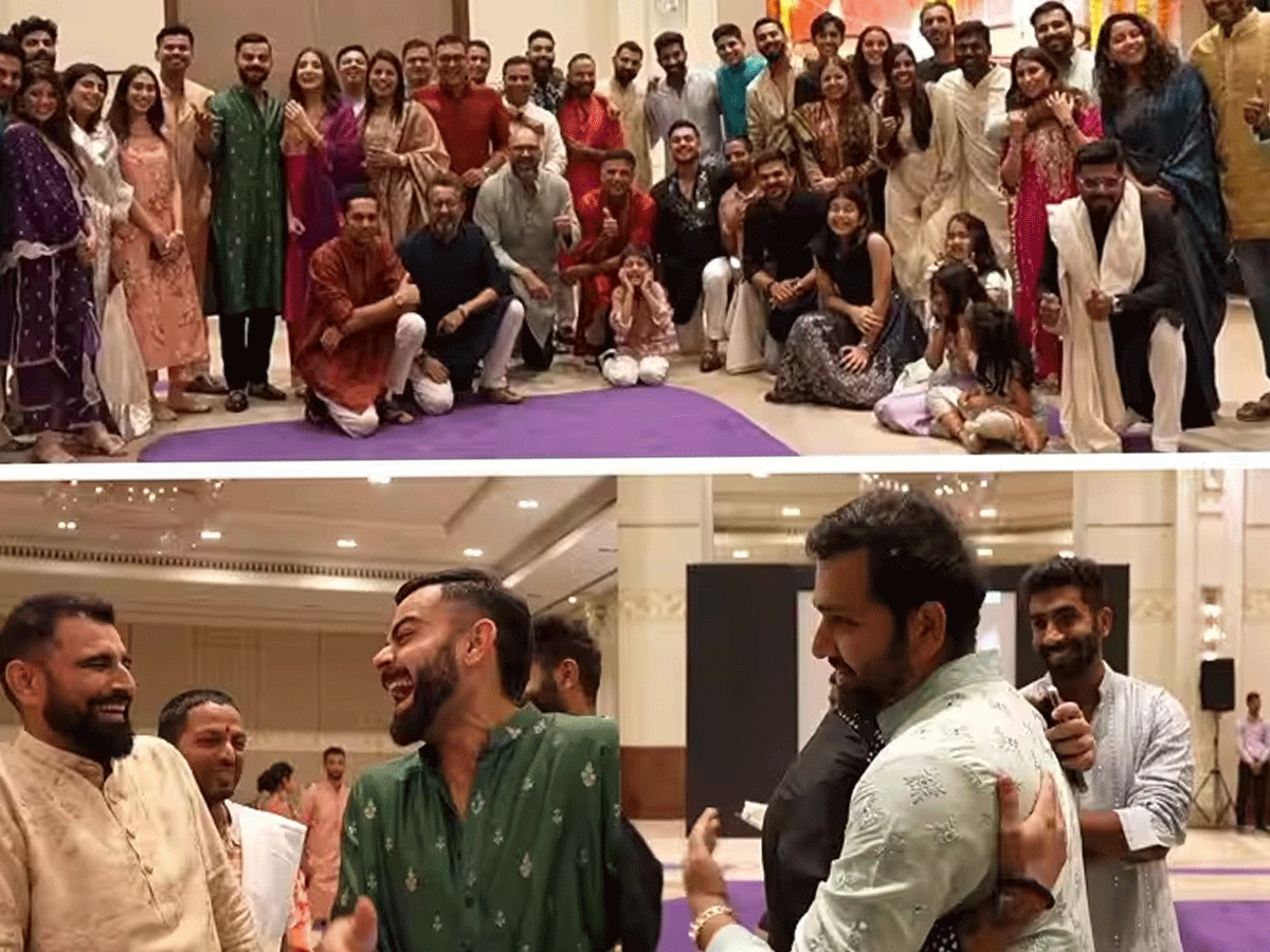 Team India's Diwali: टीम इंडिया ने ट्रेडिशनल कपड़ों में मनाई दिवाली, बीवीयों के साथ नजर आए क्रिकेटर्स; Video Team India's Diwali: टीम इंडिया ने ट्रेडिशनल कपड़ों में मनाई दिवाली, बीवीयों के साथ नजर आए क्रिकेटर्स; Video