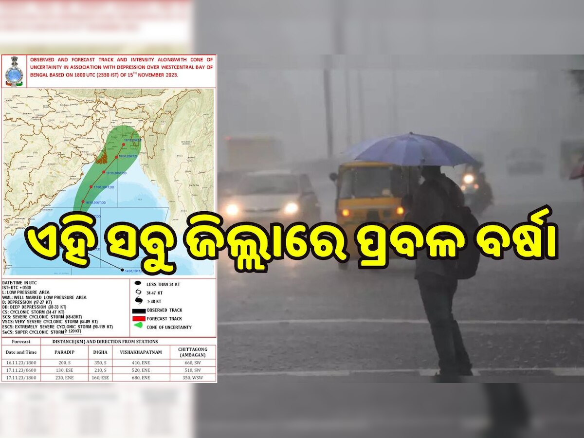 Heavy Rain in Odisha: ଗଭୀର ଅବପାତରେ ପରିଣତ ହେଲା ଲଘୁଚାପ, ଏହି ସବୁ ଜିଲ୍ଲାରେ ପ୍ରବଳ ବର୍ଷା..