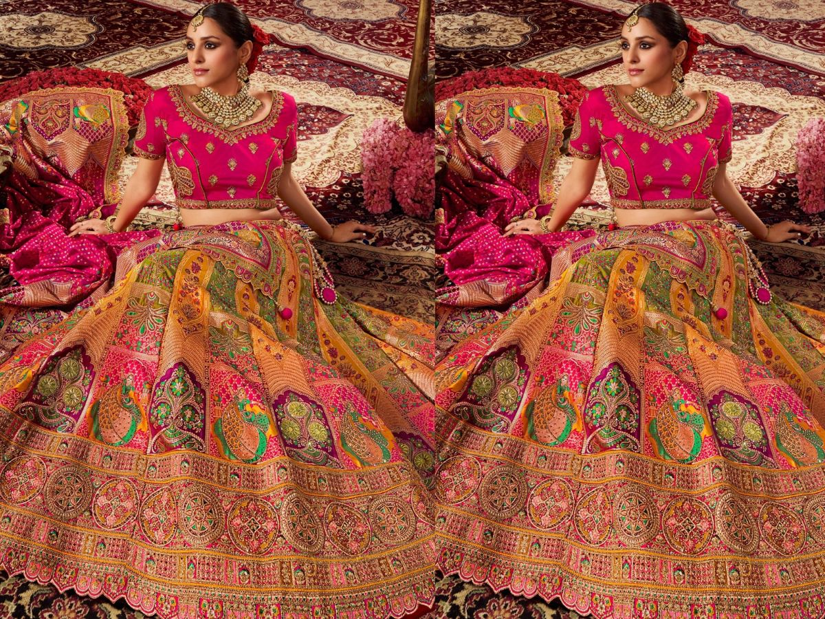 Shop online Black & Pink Cape Design Lehenga With Short Jacket/Koti – Lady  India