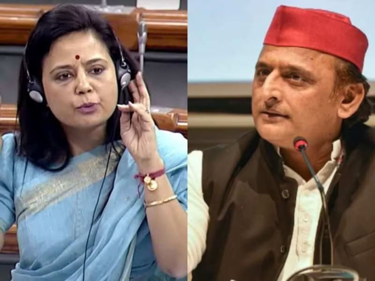 Mahua Moitra and Akhilesh Yadav 