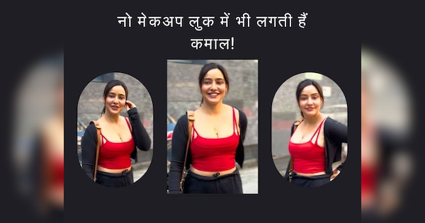 Neha Sharma sizzling gym look in red crop top and black pant Tanhaji ...