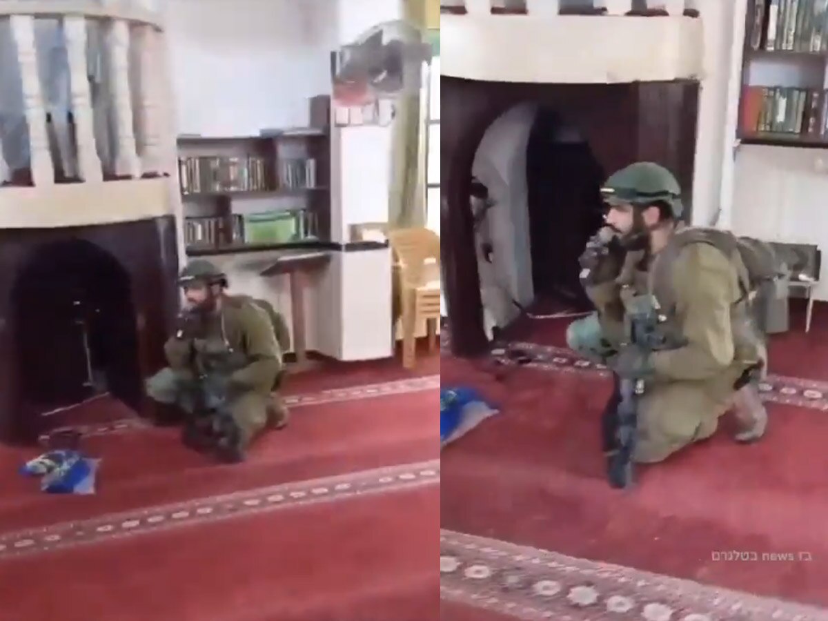 Israel Soldiers in Mosque: इजराइली सैनिका की बेहूदा हरकत! मस्जिद के लाउडस्पीकर से गाया गाना: VIDEO