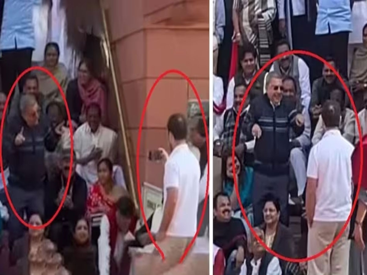 Sansad के बाहर सभापति धनखड़ का मजाक उड़ाने पर BJP भड़की, मिमिक्री का Video बना रहे राहुल गांधी को लिया निशाने पर