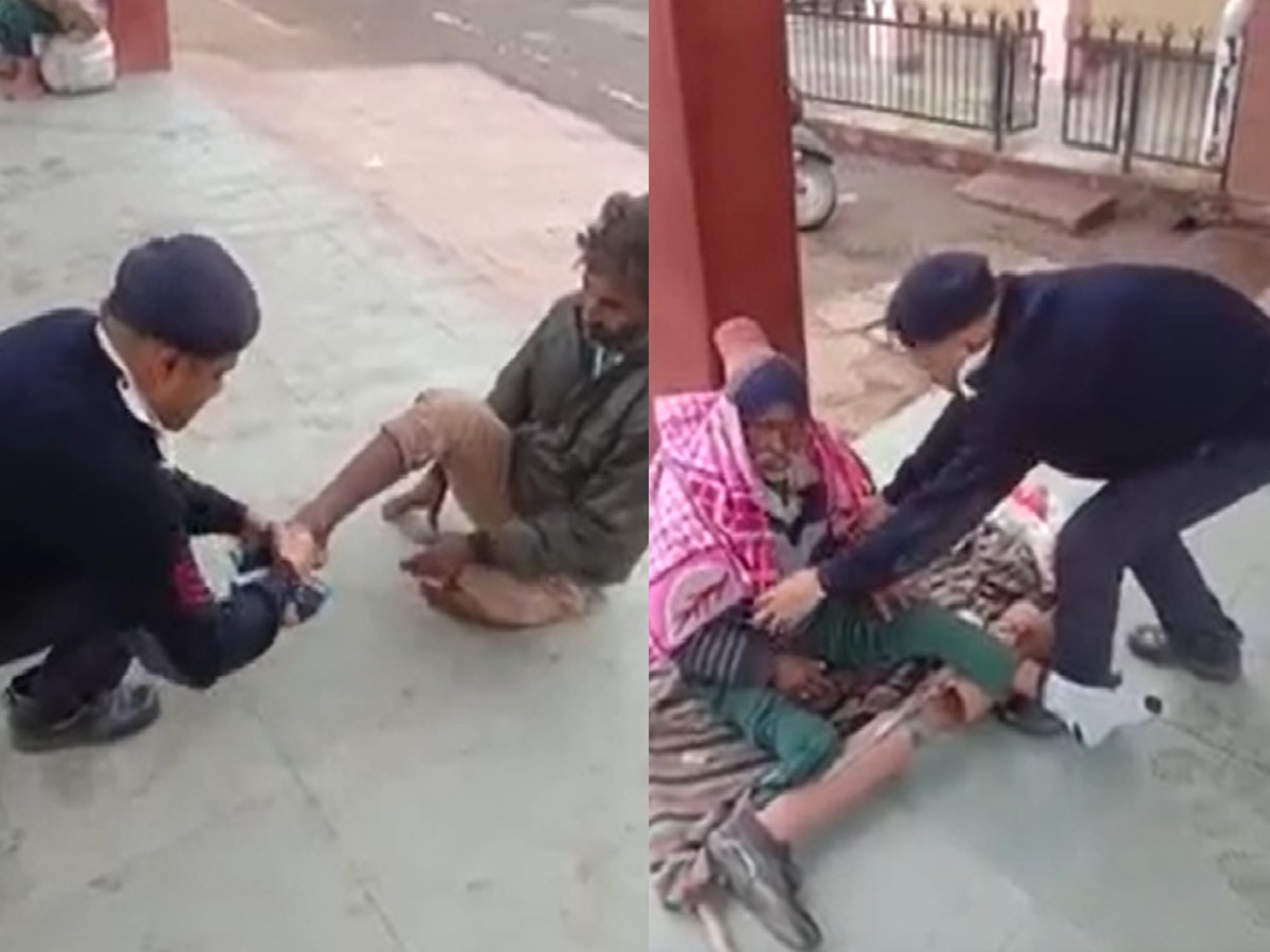 Sawai Madhopur News: यातायात पुलिस की मानवीय पहल, असहाय गरीबों को बांटे गर्म कपड़े