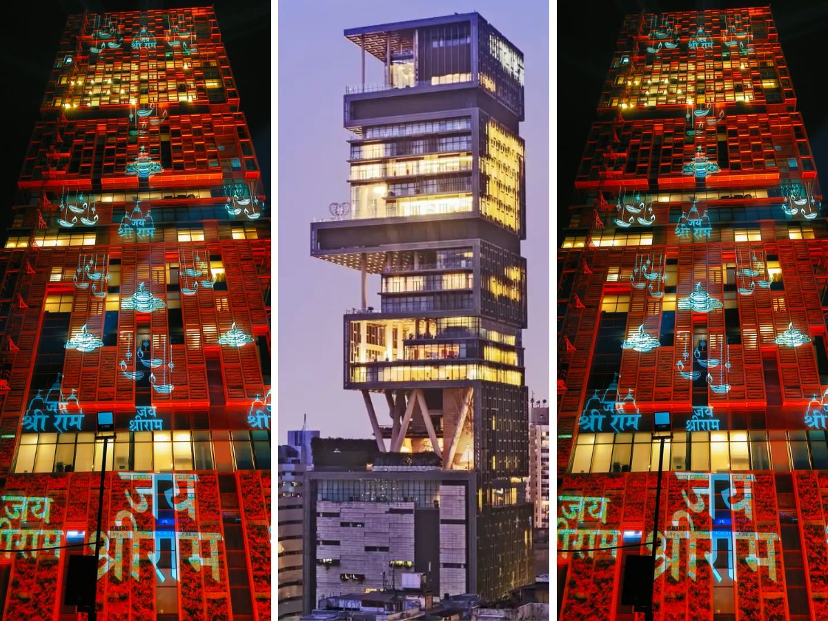 Ram Mandir Pran Pratishtha Mukesh Ambani House Antilia Decked Up Before ...