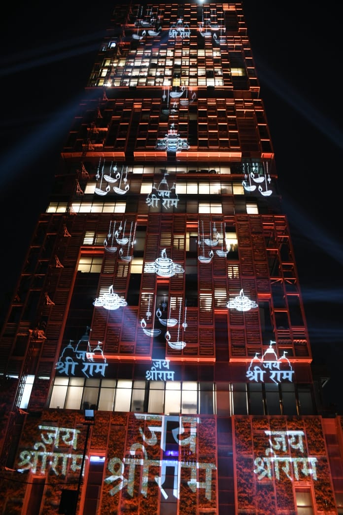 Ram Mandir Pran Pratishtha Mukesh Ambani House Antilia Decked Up Before ...
