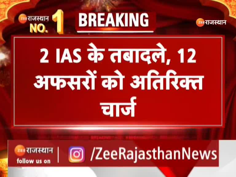 Rajasthan News 2 IAS Transferred 12 Officers Given Additional Charge ...