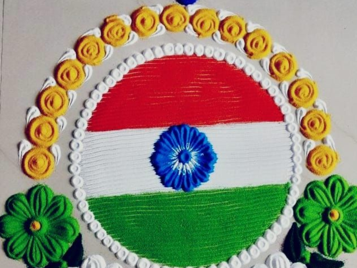 Republic Day 2024 Rangoli design photo simple and easy Rangoli design ...