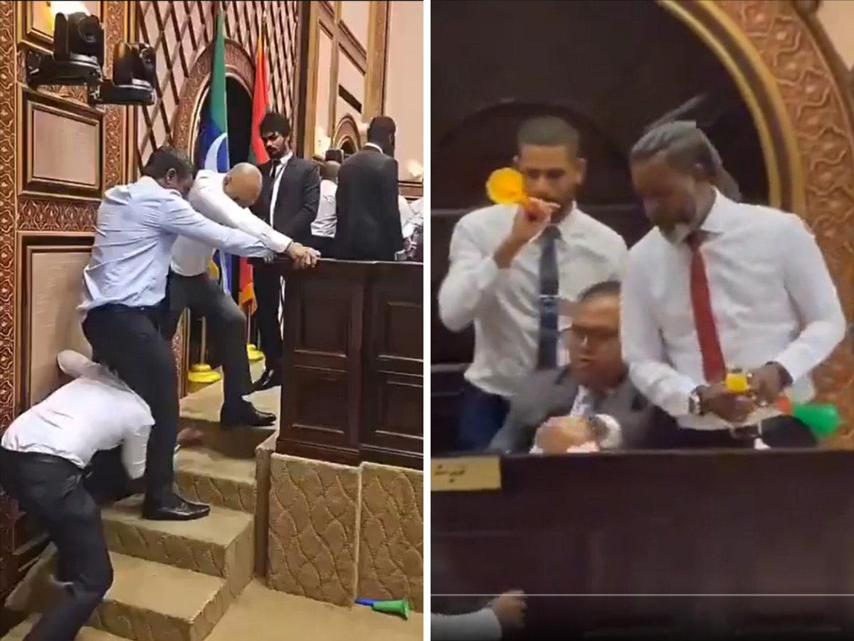 VIDEO: अखाड़ा बनी मालदीव की संसद, पैरों के बीच दबाई सांसद की गर्दन, जमकर चले लात-घूंसे