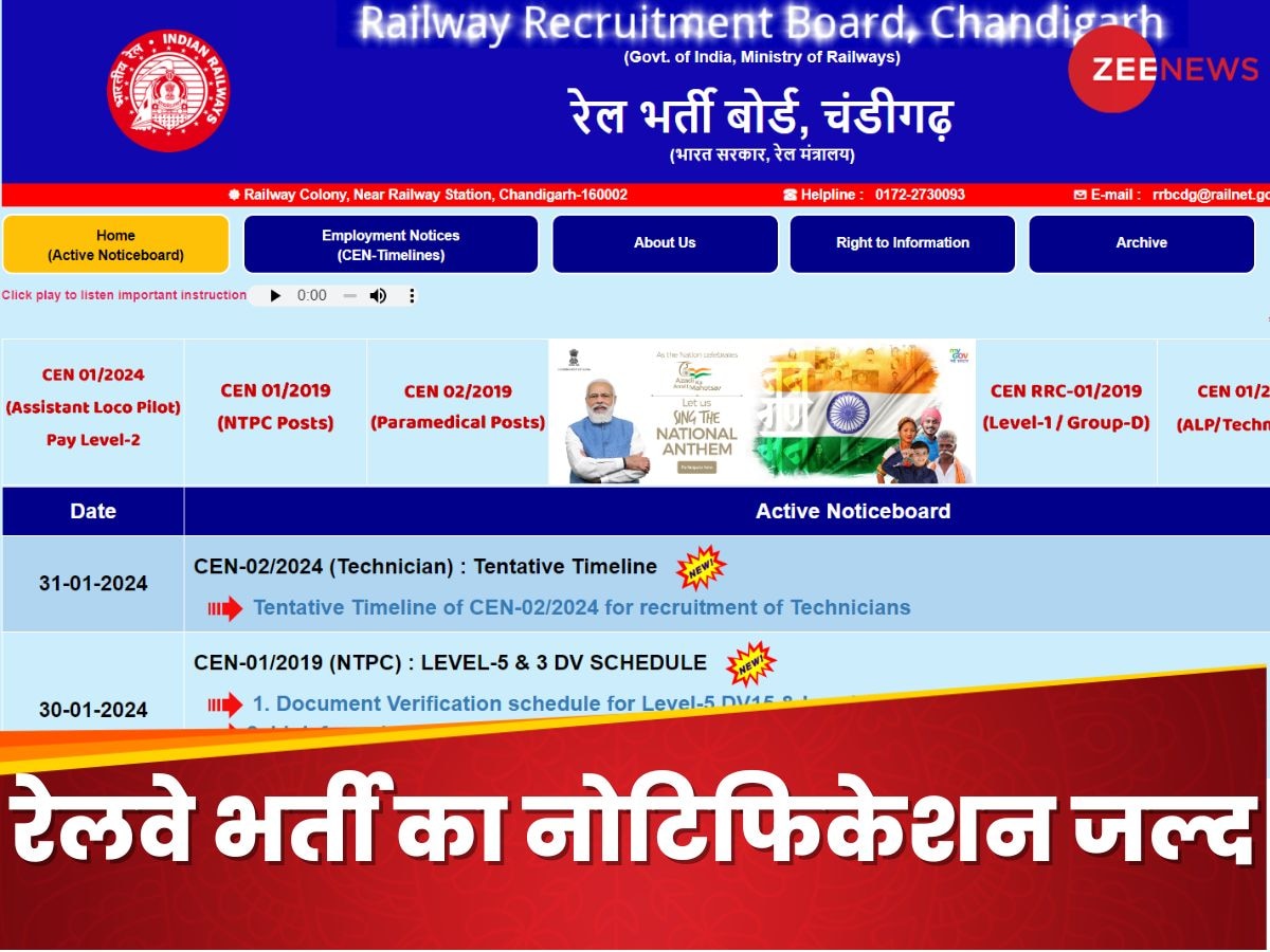 RRB Technicians Recruitment 2024: रेलवे में 9000 भर्ती के लिए नोटिफिकेशन जल्द, पूरा पेपर करने के लिए मिलेगा केवल एक घंटा