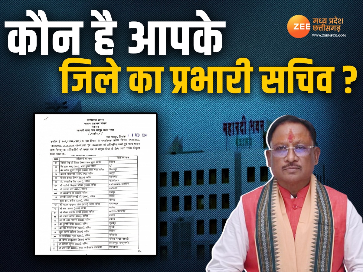 Chhattisgarh News: विष्णुदेव सरकार ने नियुक्त किए 33 प्रभारी सचिव, देखें आपके जिले का जिम्मा किसके पास