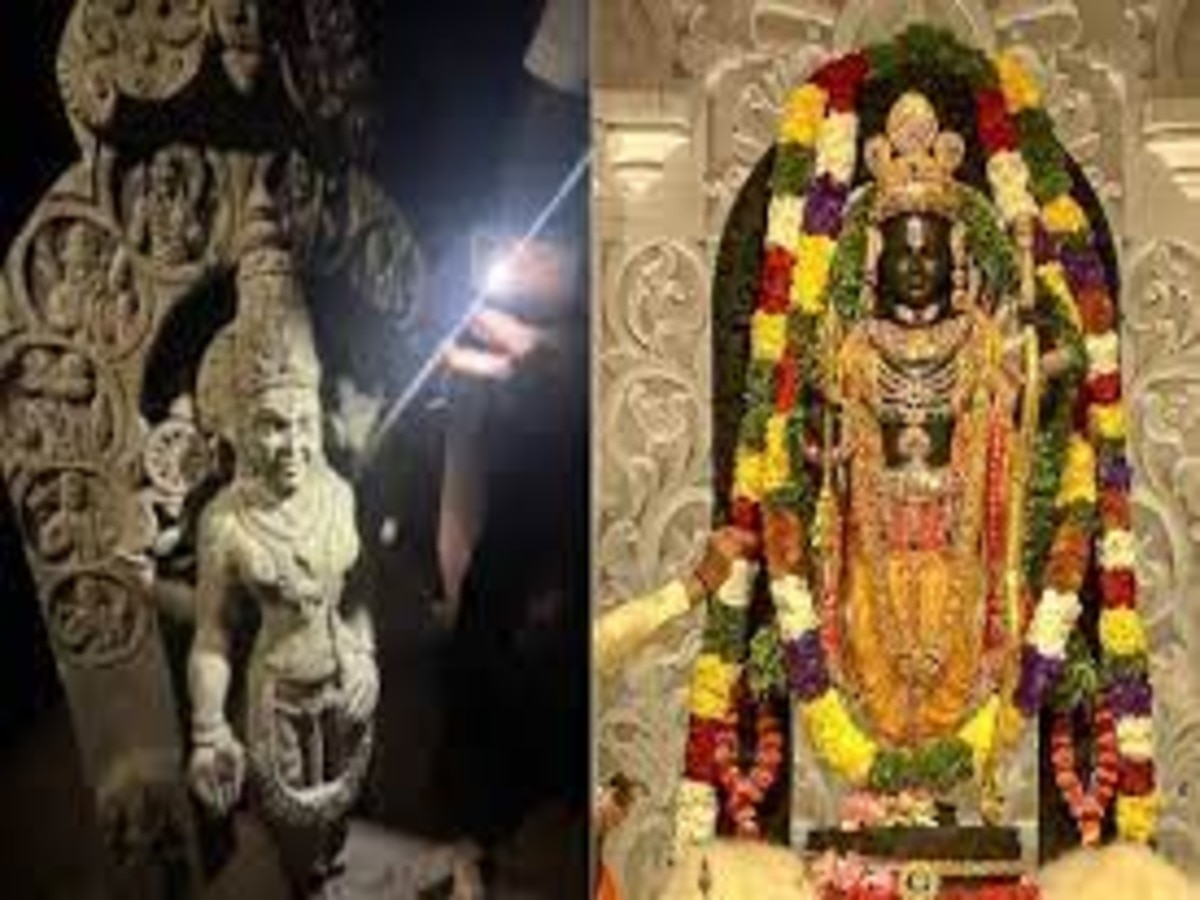 lord vihsnu idol in krishna river