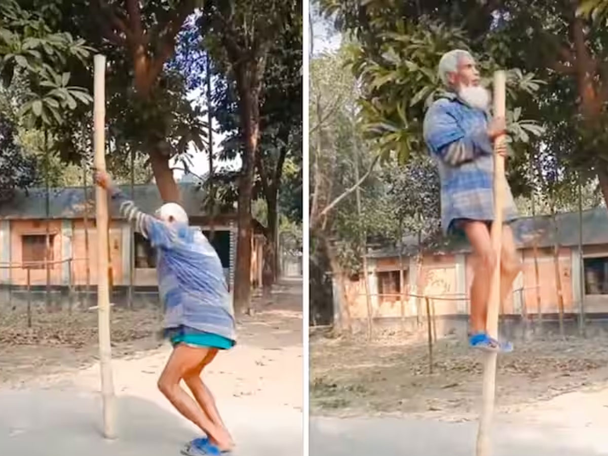 बीच सड़क पर बूढ़े चाचा ने दिखाए खतरनाक स्टंट, देखनेवालों के उड़ गए होश