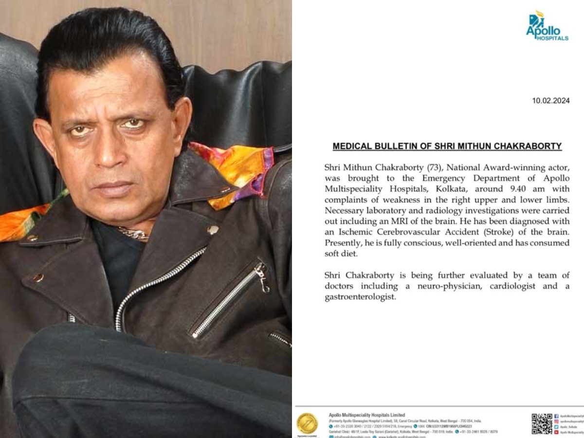 Mithun Chakraborty Health Update: मिथुन चक्रवर्ती को हुआ ब्रेन स्ट्रोक! चल रहा इलाज, डॉक्टर ने दिया हेल्थ अपडेट 